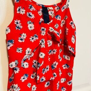 Blue Rain Scarlet Floral Tank Top